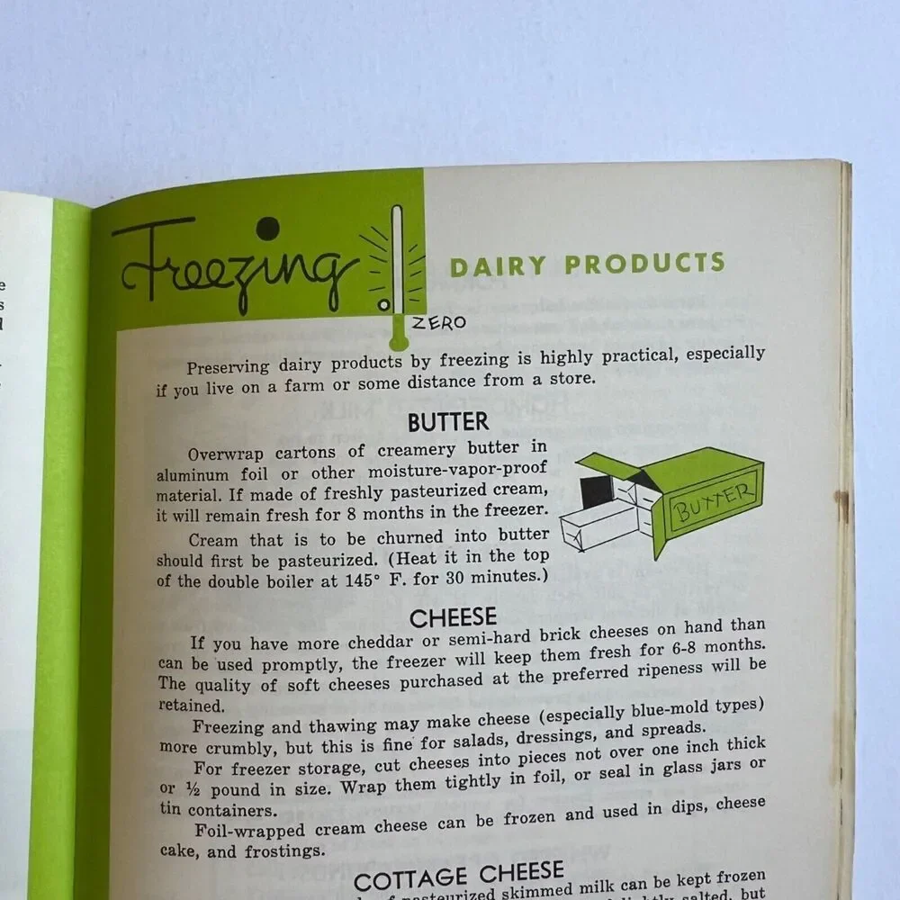 Vintage 1963 Cookbook Freezing Foods at Home Paperback